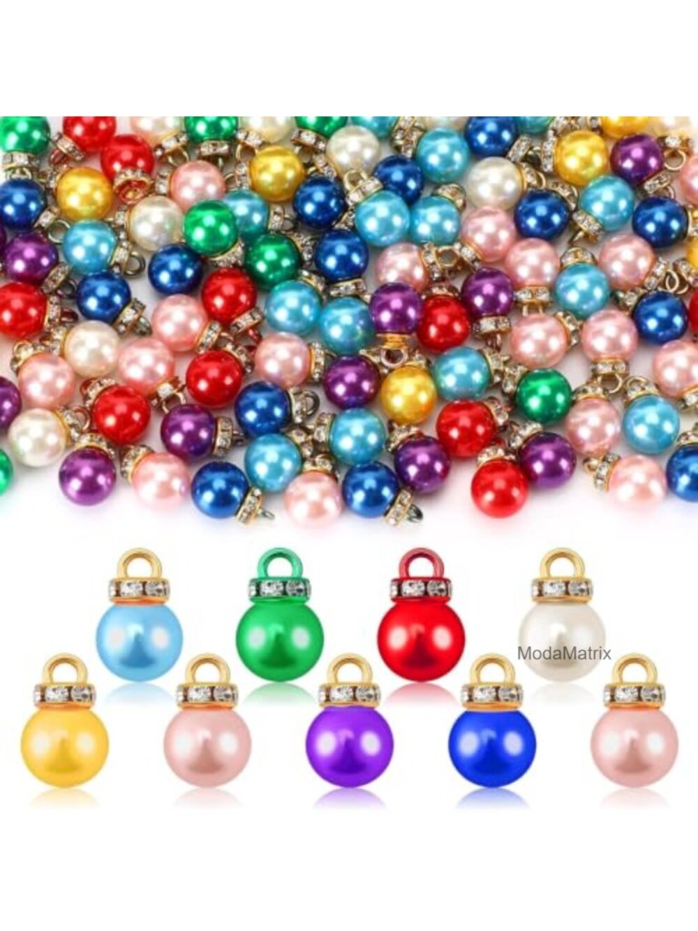 90pc Mini Christmas Faux Pearl Ornaments Plastic Tree Decor